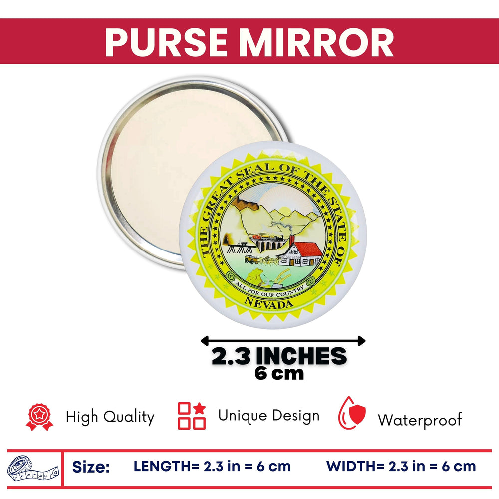 Purse Mirror - State Seal Nevada - USA