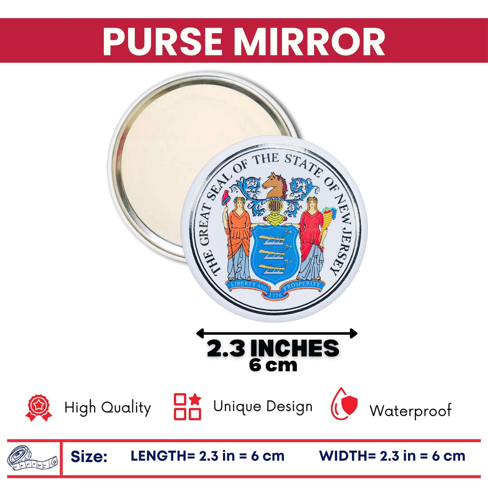 Purse Mirror - State Seal New Jersey - USA