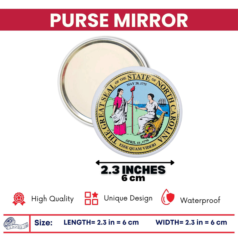 Purse Mirror - State Seal North Carolina - USA