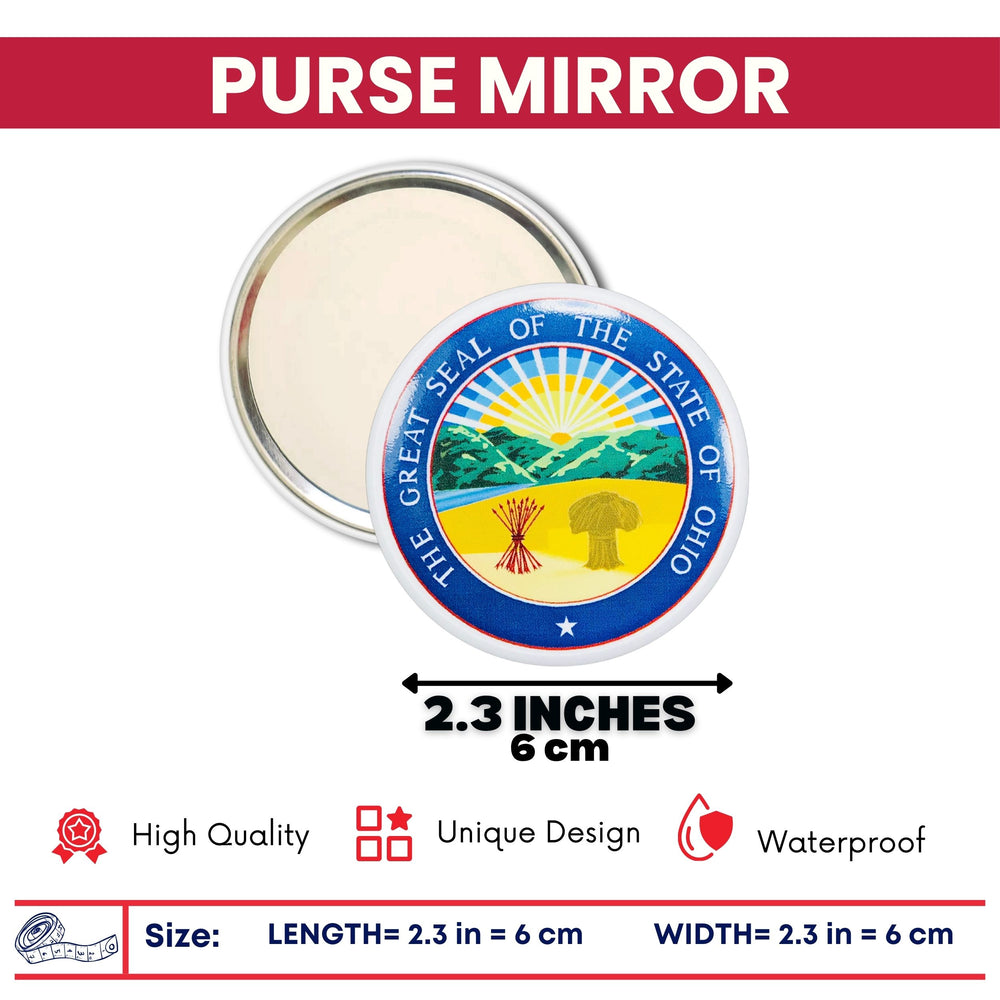 Purse Mirror - State Seal Ohio - USA