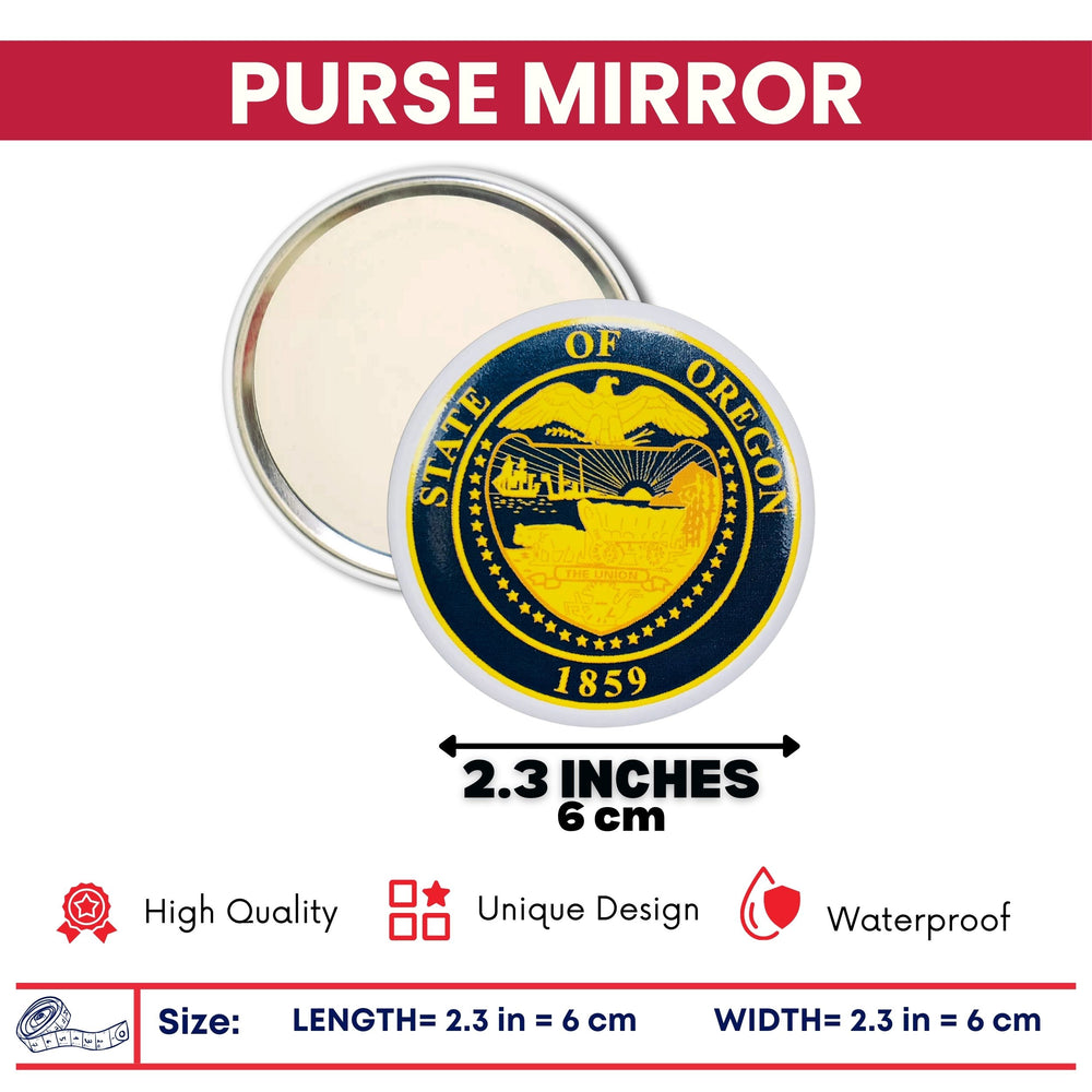 Purse Mirror - State Seal Oregon - USA