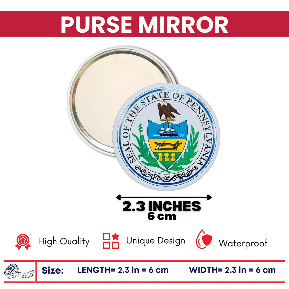 Purse Mirror - State Seal Pennsylvania - USA