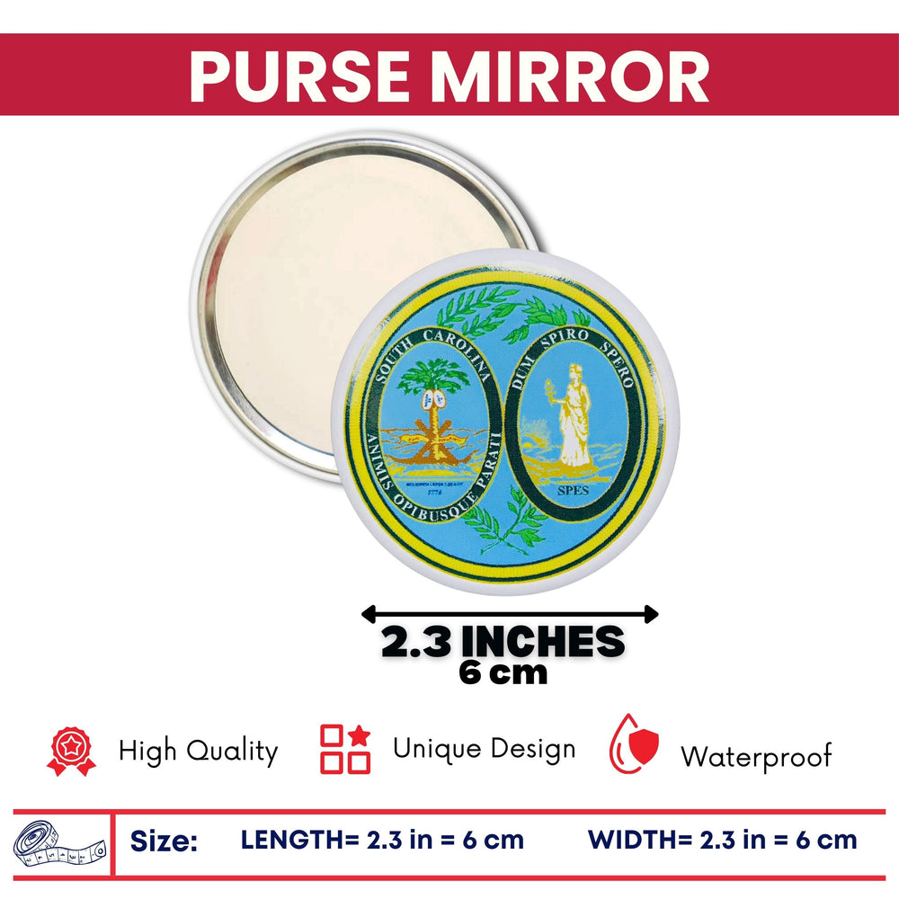 Purse Mirror - State Seal South Carolina - USA