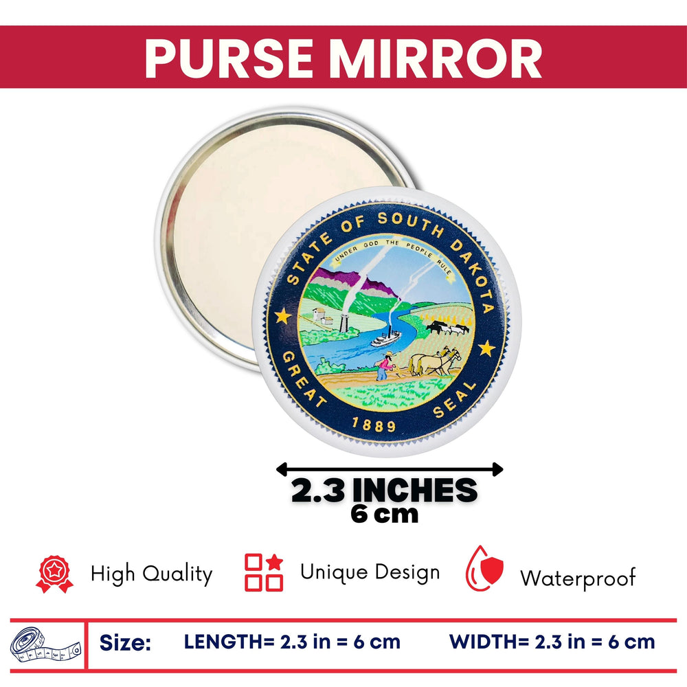 Purse Mirror - State Seal South Dakota - USA