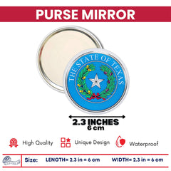 Purse Mirror - State Seal Texas - USA