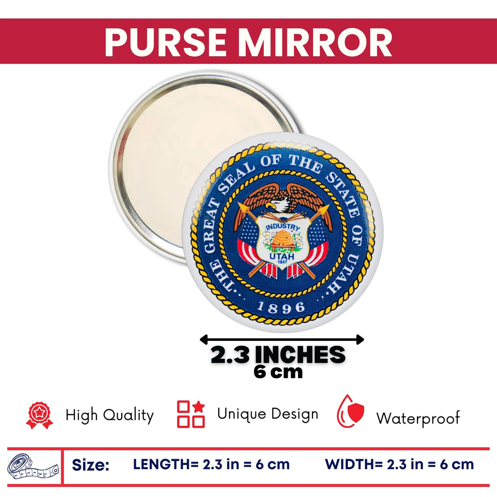 Purse Mirror - State Seal Utah - USA