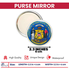 Purse Mirror - State Seal Wisconsin - USA