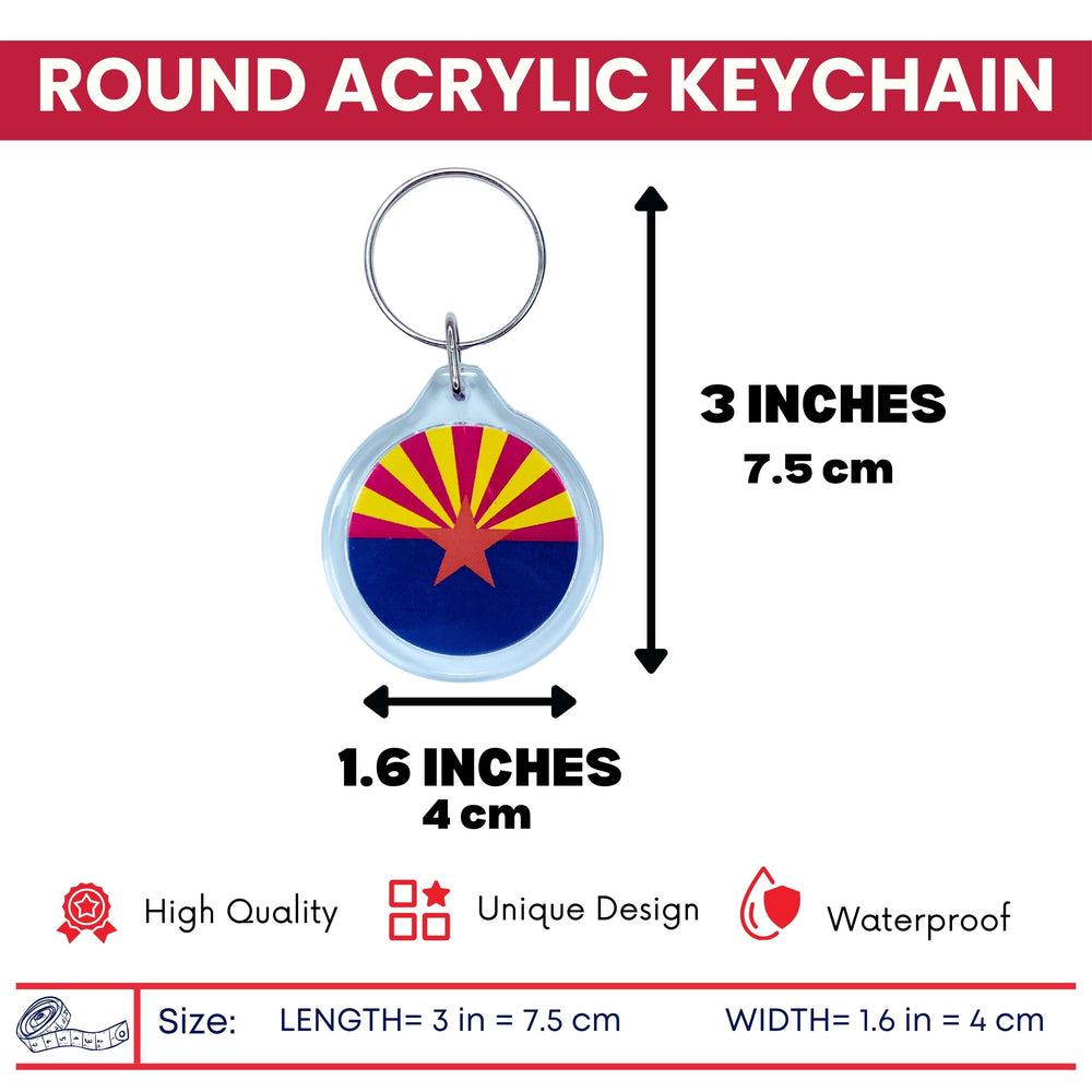 Round Acrylic Keychain - State Flag Arizona - USA