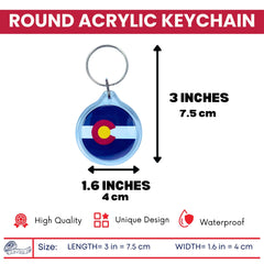 Round Acrylic Keychain - State Flag Colorado - USA