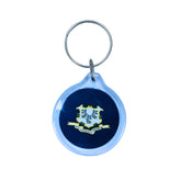 Round Acrylic Keychain - State Flag Connecticut - USA