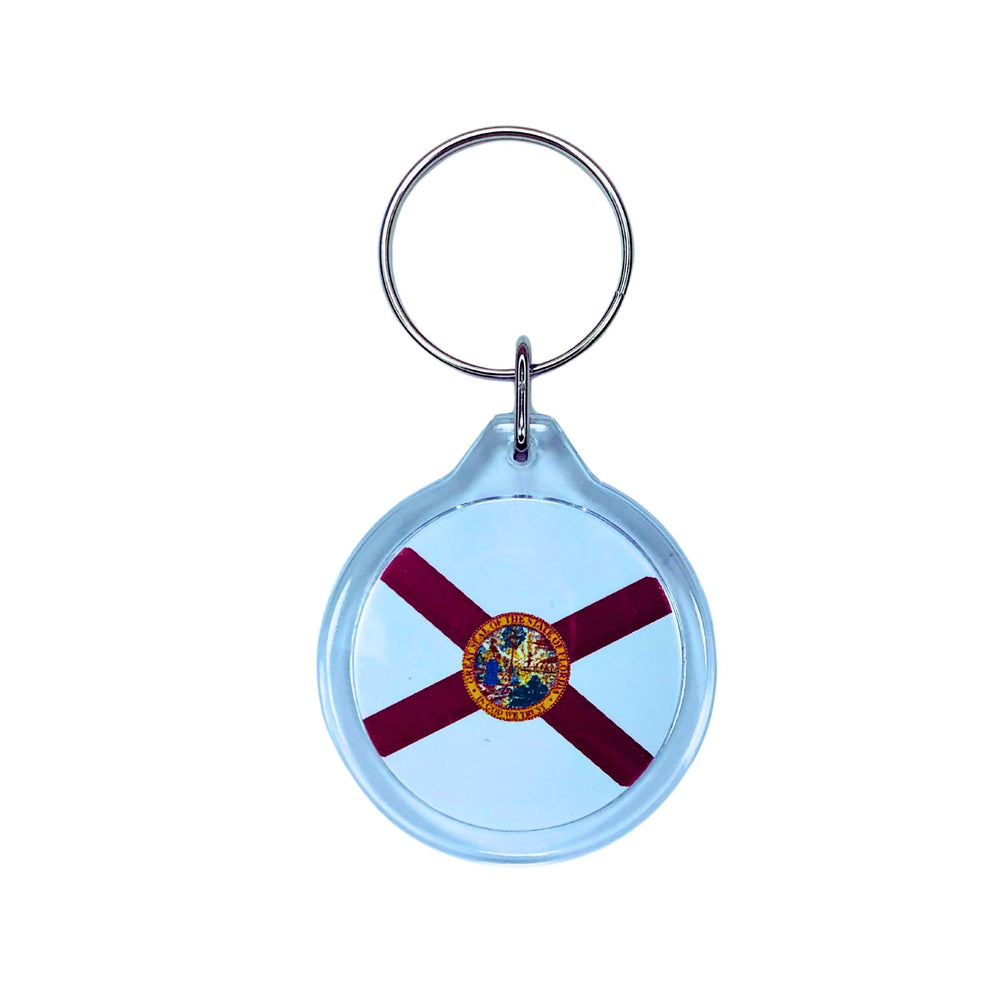 Round Acrylic Keychain - State Flag Florida - USA