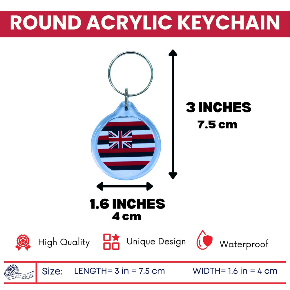Round Acrylic Keychain - State Flag Hawaii - USA