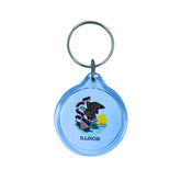 Round Acrylic Keychain - State Flag Illinois - USA