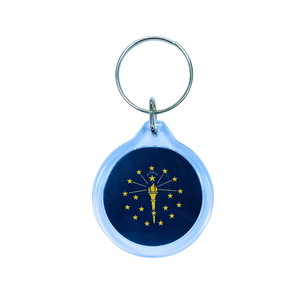 Round Acrylic Keychain - State Flag Indiana - USA