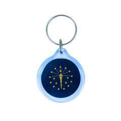 Round Acrylic Keychain - State Flag Indiana - USA
