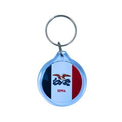 Round Acrylic Keychain - State Flag Iowa - USA