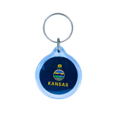 Round Acrylic Keychain - State Flag Kansas - USA