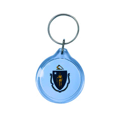 Round Acrylic Keychain - State Flag Massachusetts - USA