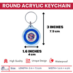 Round Acrylic Keychain - State Flag Minnesota - USA