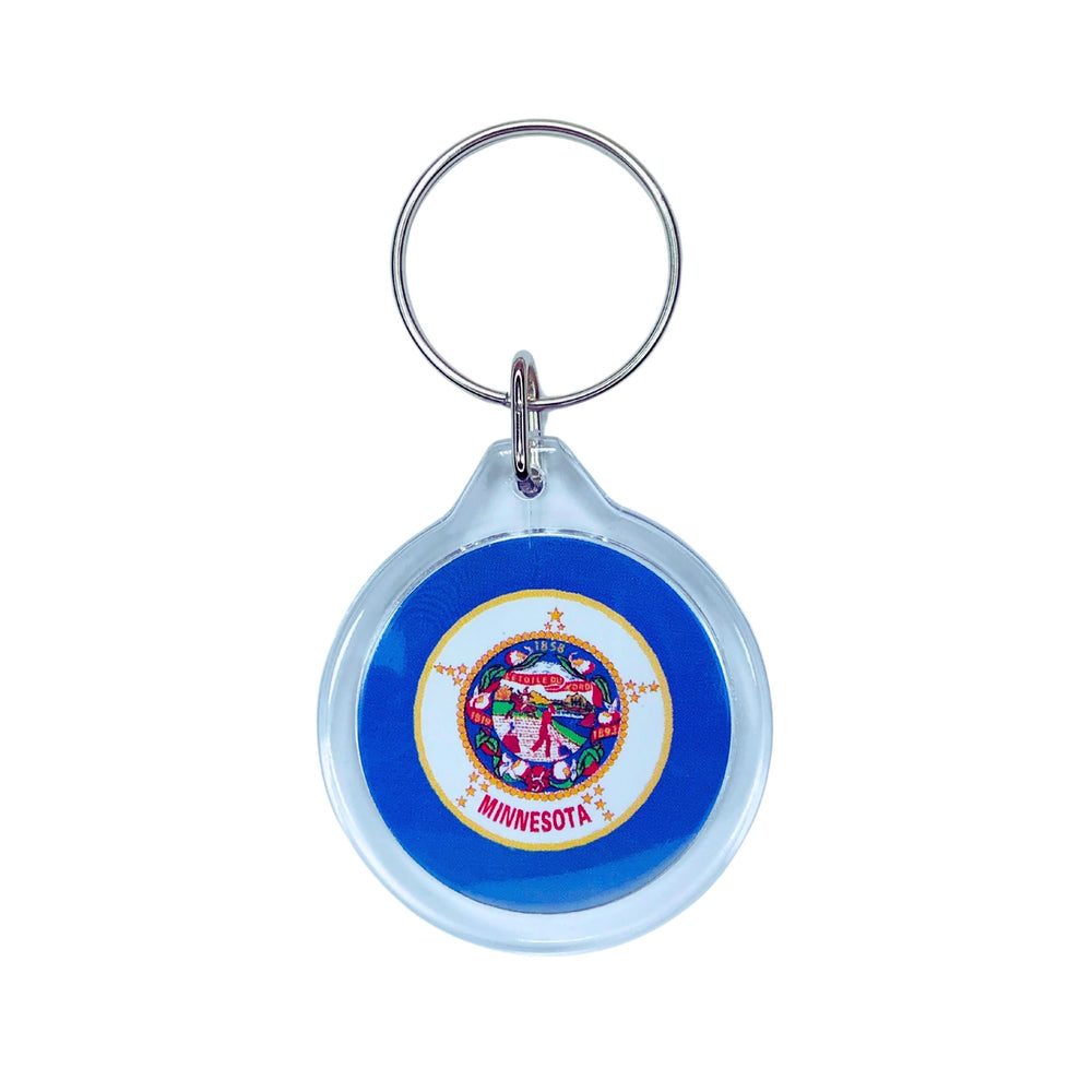 Round Acrylic Keychain - State Flag Minnesota - USA