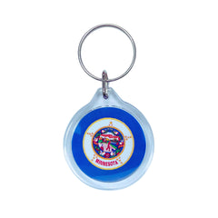Round Acrylic Keychain - State Flag Minnesota - USA