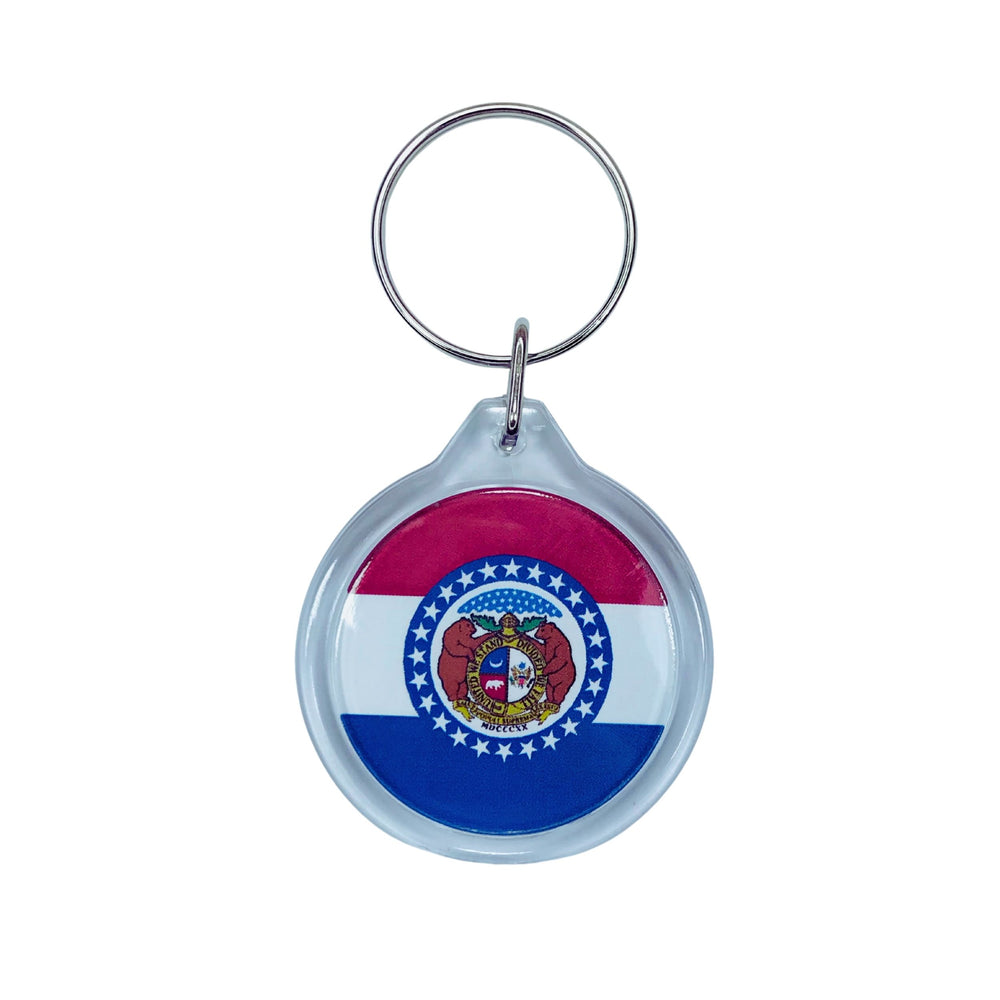 Round Acrylic Keychain - State Flag Missouri - USA