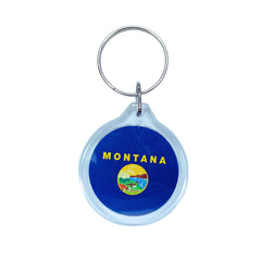 Round Acrylic Keychain - State Flag Montana - USA