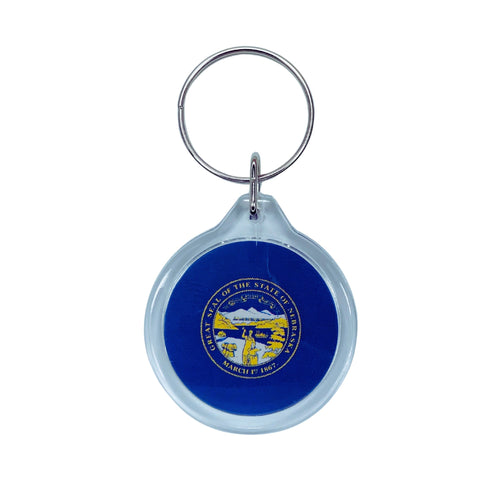 Round Acrylic Keychain - State Flag Nebraska - USA