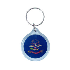 Round Acrylic Keychain - State Flag North Dakota - USA