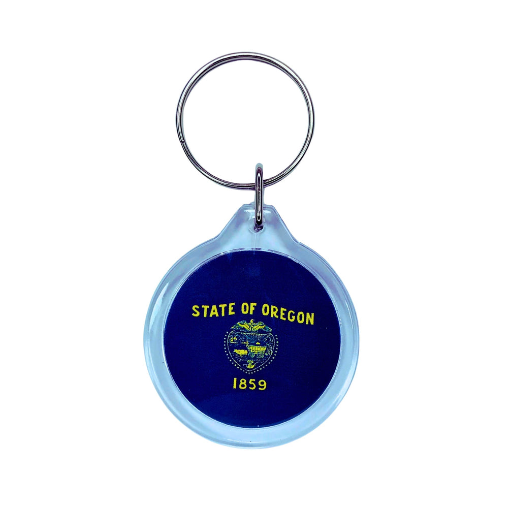 Round Acrylic Keychain - State Flag Oregon - USA