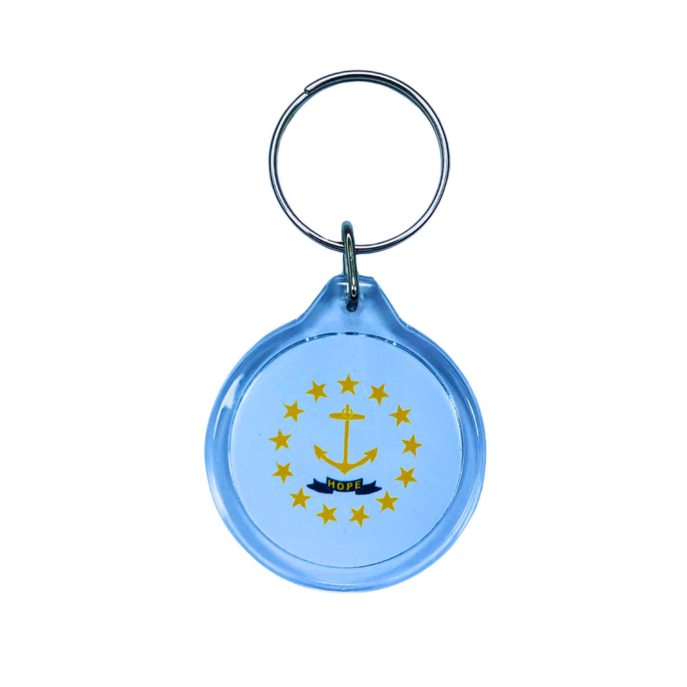 Round Acrylic Keychain - State Flag Rhode Island - USA