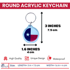 Round Acrylic Keychain - State Flag Texas - USA