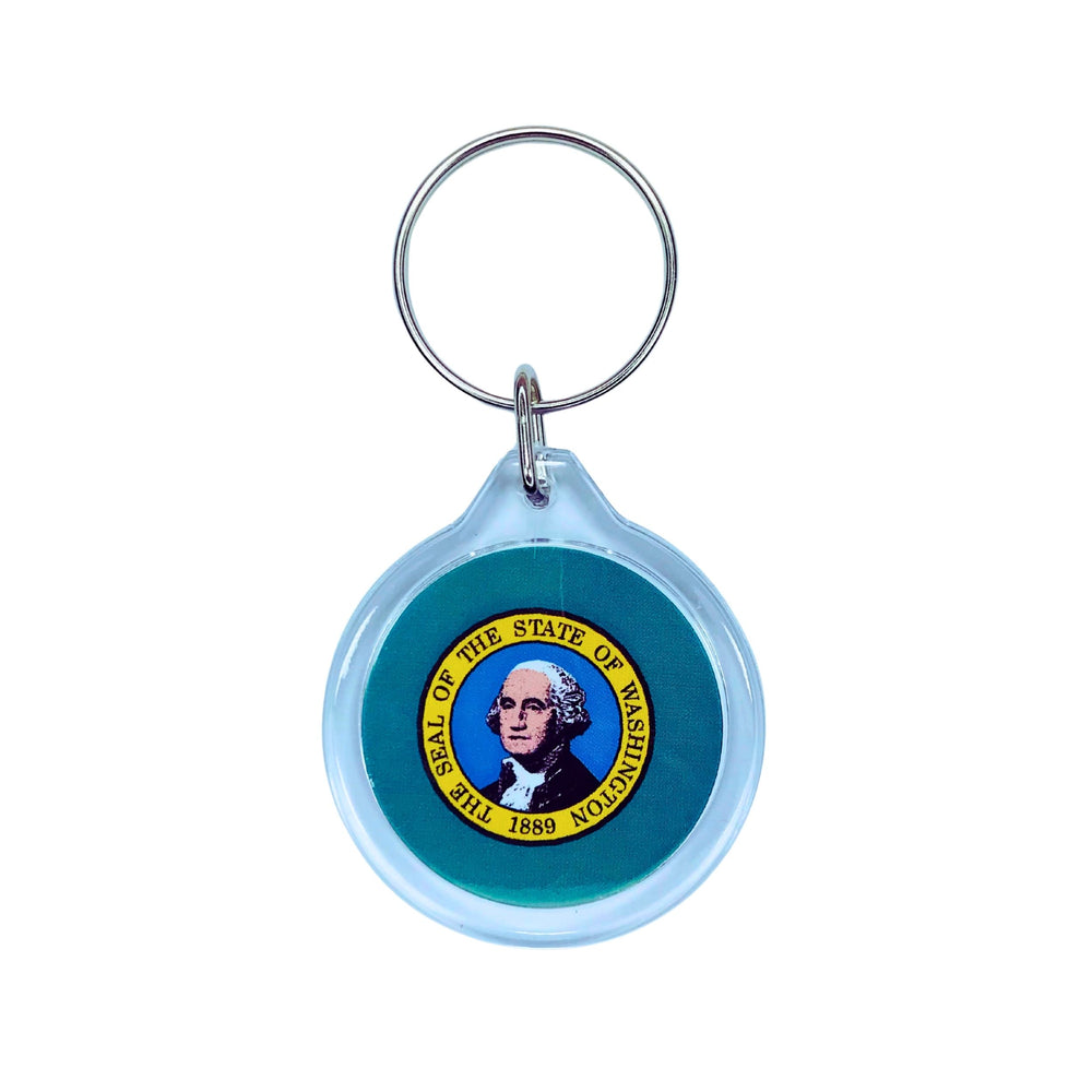 Round Acrylic Keychain - State Flag Washington - USA