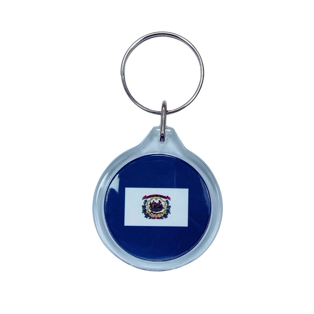 Round Acrylic Keychain - State Flag West Virginia - USA