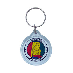 Round Acrylic Keychain - State Seal Alabama - USA