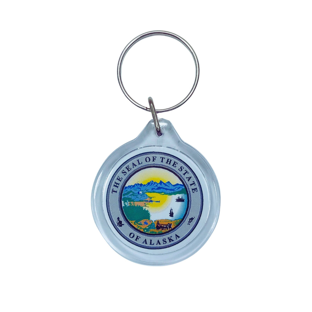 Round Acrylic Keychain - State Seal Alaska - USA
