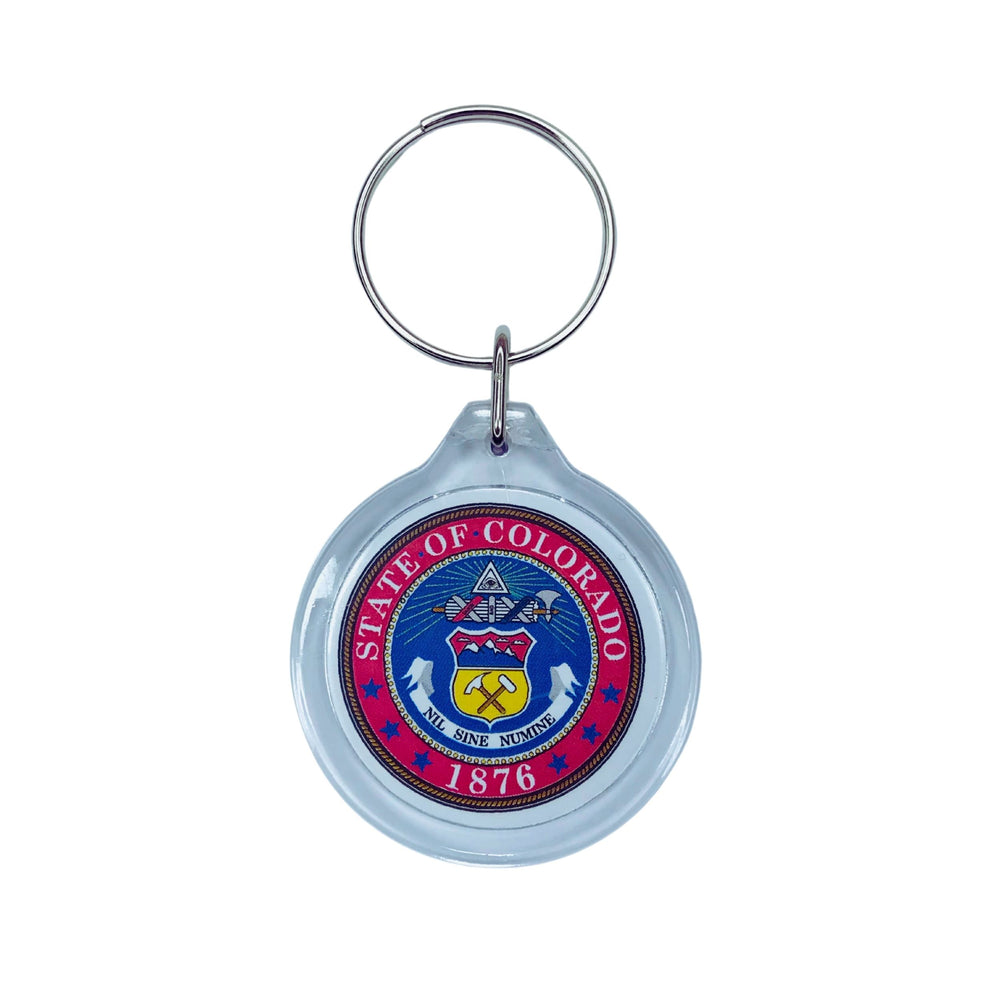 Round Acrylic Keychain - State Seal Colorado - USA