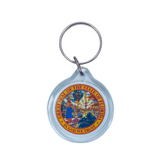 Round Acrylic Keychain - State Seal Florida - USA
