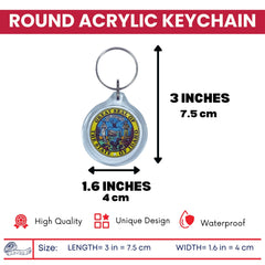 Round Acrylic Keychain - State Seal Idaho - USA