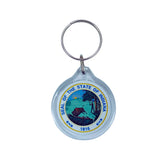 Round Acrylic Keychain - State Seal Indiana - USA