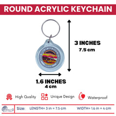 Round Acrylic Keychain - State Seal Kansas - USA