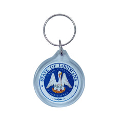 Round Acrylic Keychain - State Seal Louisiana - USA