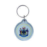 Round Acrylic Keychain - State Seal Maine - USA