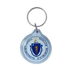 Round Acrylic Keychain - State Seal Massachusetts - USA