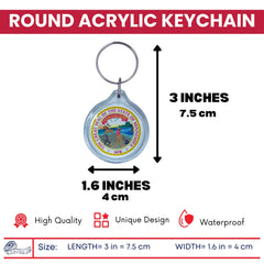 Round Acrylic Keychain - State Seal Minnesota - USA