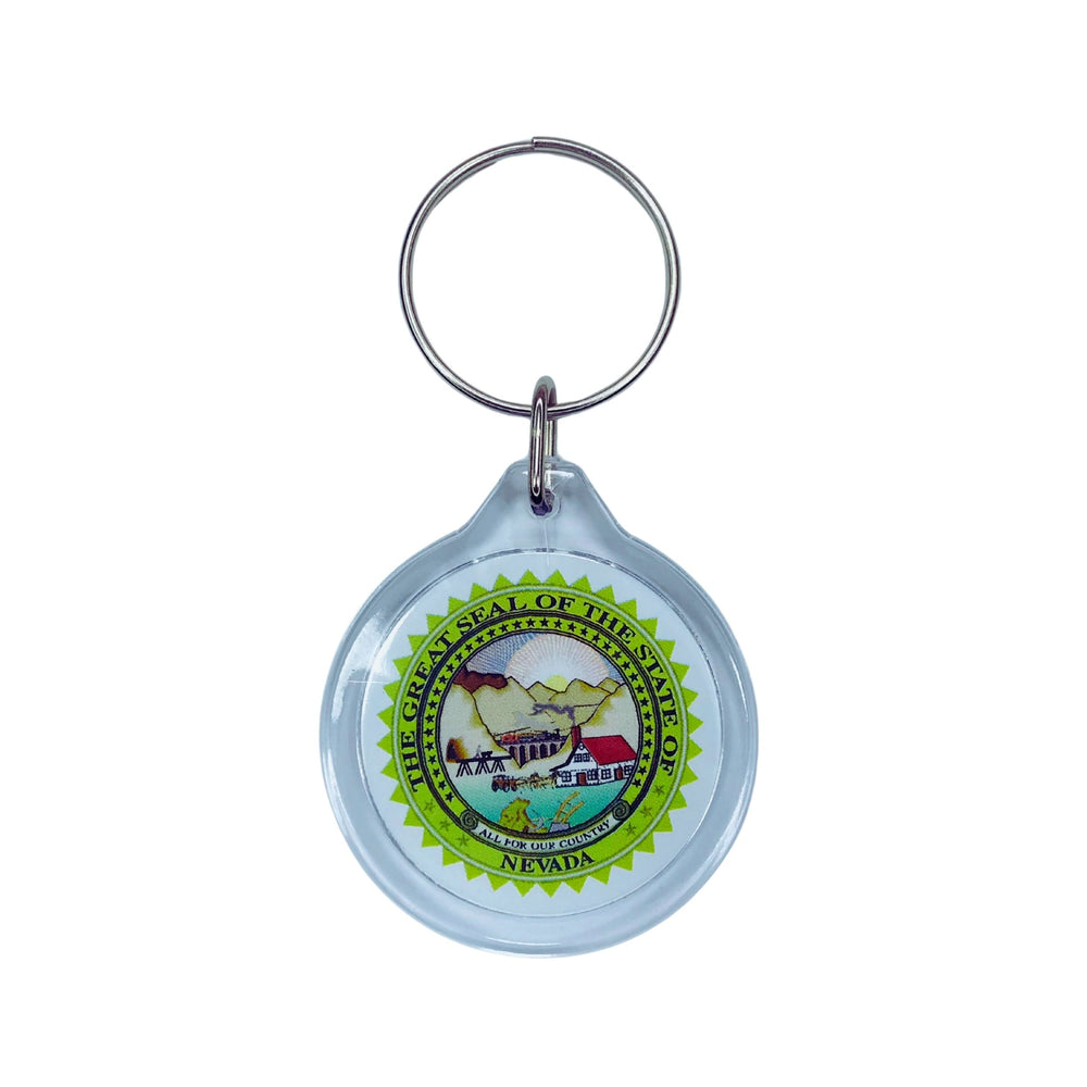Round Acrylic Keychain - State Seal Nevada - USA