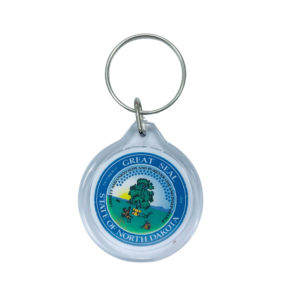 Round Acrylic Keychain - State Seal North Dakota - USA