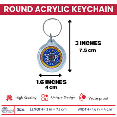 Round Acrylic Keychain - State Seal Oklahoma - USA