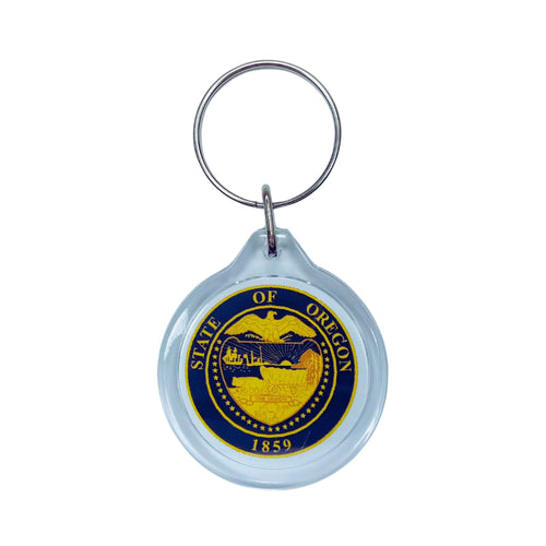 Round Acrylic Keychain - State Seal Oregon - USA