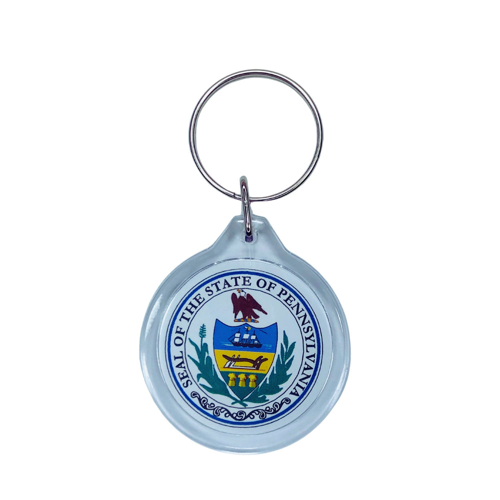 Round Acrylic Keychain - State Seal Pennsylvania - USA